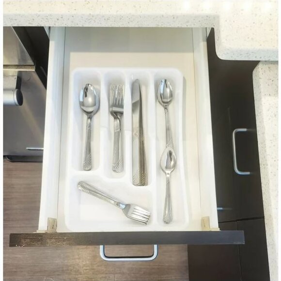 NEW 49 Piece stainless steel Flatware set with Tray spoons forks knives Utensils - Picture 3 of 10